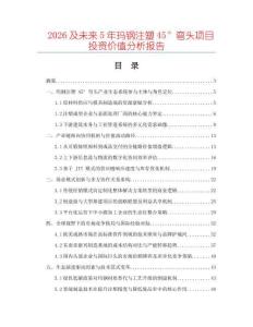 2026及未來(lái)5年瑪鋼注塑45°彎頭項(xiàng)目投資價(jià)值分析報(bào)告