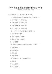2025年度全國(guó)通用會(huì)計(jì)職稱考試沖刺卷