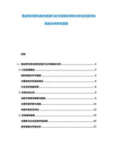 南設得蘭群島地熱資源行業市場現狀供需分析及投資評估規劃分析研究報告