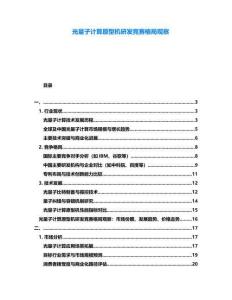 光量子計(jì)算原型機(jī)研發(fā)競(jìng)賽格局觀察