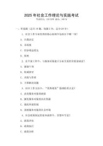 2025年社會工作理論與實踐考試