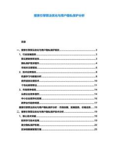 搜索引擎算法優(yōu)化與用戶隱私保護分析