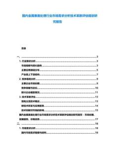 國(guó)內(nèi)金屬表面處理行業(yè)市場(chǎng)需求分析技術(shù)革新評(píng)估規(guī)劃研究報(bào)告