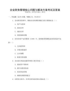 企業財務管理核心問題與解決方案考試及答案