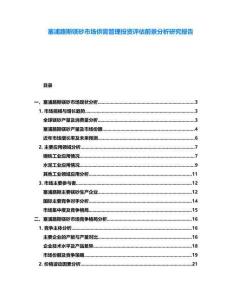 塞浦路斯鎂砂市場供需管理投資評估前景分析研究報告
