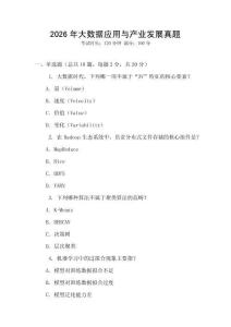 2026年大數(shù)據(jù)應(yīng)用與產(chǎn)業(yè)發(fā)展真題