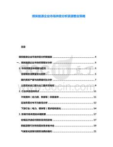 煤炭能源企業市場供需分析資源整合策略