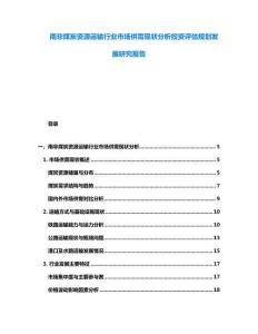 南非煤炭資源運輸行業市場供需現狀分析投資評估規劃發展研究報告