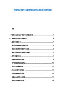 中國電子支付行業競爭格局與市場增長潛力研究報告