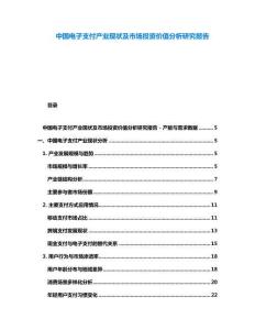 中國電子支付產業現狀及市場投資價值分析研究報告