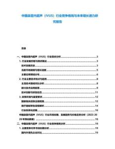 中國血管內超聲（IVUS）行業競爭格局與未來增長潛力研究報告