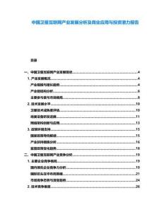 中國衛星互聯網產業發展分析及商業應用與投資潛力報告