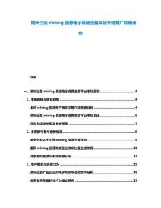 納米比亞mining資源電子商務(wù)交易平臺市場推廣策略研究