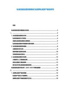 私域流量運營創新模式與品牌私域資產建設研究