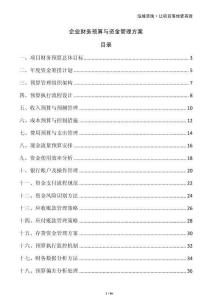 企業(yè)財(cái)務(wù)預(yù)算與資金管理方案