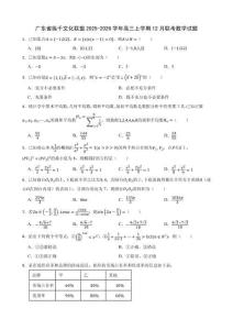 廣東省縱千文化聯盟2025-2026學年高三上學期12月聯考數學試題