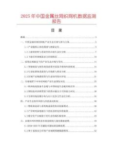 2025年中國金屬絲網織網機數據監測報告