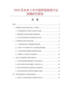 2026及未來5年中國異型鏈條行業發展研究報告