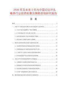 2026年及未來5年內(nèi)中國切邊沖孔模具行業(yè)投資前景及策略咨詢研究報(bào)告