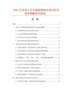 2026及未來(lái)5年中國(guó)除鐵粉市場(chǎng)分析及競(jìng)爭(zhēng)策略研究報(bào)告