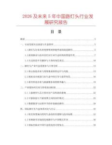 2026及未來5年中國路燈頭行業(yè)發(fā)展研究報告