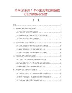 2026及未來5年中國無毒亞磷酸酯行業(yè)發(fā)展研究報告