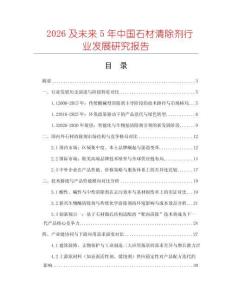 2026及未來5年中國石材清除劑行業(yè)發(fā)展研究報告