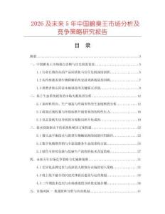 2026及未來5年中國(guó)腑臭王市場(chǎng)分析及競(jìng)爭(zhēng)策略研究報(bào)告