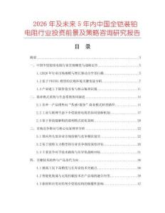 2026年及未來5年內中國全鎧裝鉑電阻行業投資前景及策略咨詢研究報告