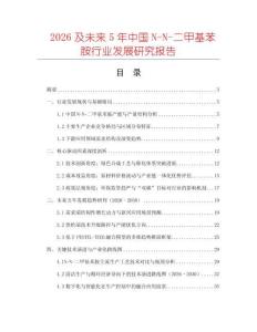 2026及未來5年中國N-N-二甲基苯胺行業(yè)發(fā)展研究報告