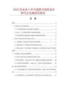 2026及未來5年中國原木驚險獨(dú)木橋行業(yè)發(fā)展研究報告