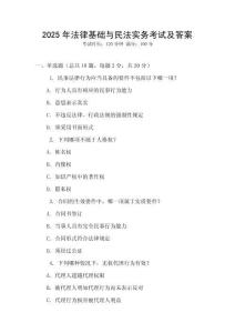 2025年法律基礎(chǔ)與民法實務(wù)考試及答案