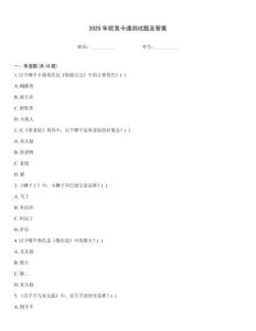 2025年欧美卡通测试题及答案