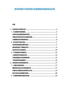 碳中和背景下光伏發(fā)電行業(yè)發(fā)展趨勢及商業(yè)機(jī)會分析