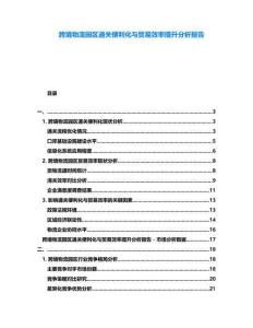 跨境物流園區(qū)通關(guān)便利化與貿(mào)易效率提升分析報告