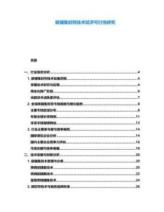 碳捕集封存技術(shù)經(jīng)濟(jì)可行性研究