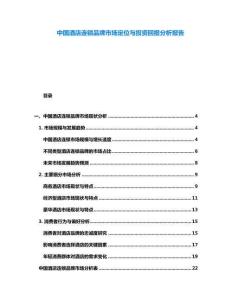 中國酒店連鎖品牌市場定位與投資回報(bào)分析報(bào)告