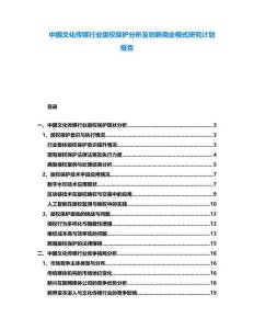 中國文化傳媒行業版權保護分析及創新商業模式研究計劃報告
