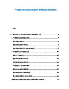 中國型材出口貿易壁壘及海外市場拓展戰略分析報告