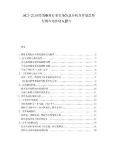 2025-2030跨境電商行業(yè)市場發(fā)展分析及前景趨勢與資本運(yùn)作研究報(bào)告