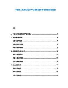 中國無人機低空經濟產業鏈價值分布與投資機會報告