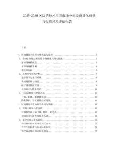 2025-2030區塊鏈技術應用市場分析及商業化前景與投資風險評估報告