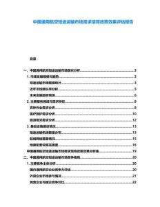 中國通用航空短途運(yùn)輸市場(chǎng)需求培育政策效果評(píng)估報(bào)告