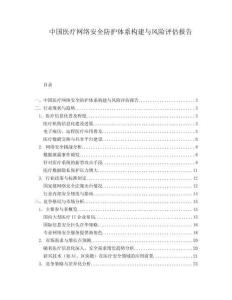 中國醫療網絡安全防護體系構建與風險評估報告
