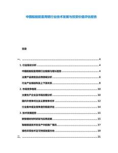 中國船舶配套用鋼行業(yè)技術(shù)發(fā)展與投資價值評估報告