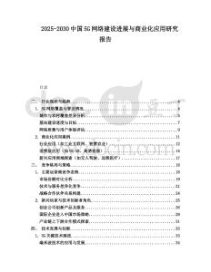 2025-2030中國5G網絡建設進展與商業化應用研究報告
