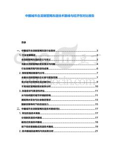 中國(guó)城市合流制管網(wǎng)改造技術(shù)路線與經(jīng)濟(jì)性對(duì)比報(bào)告