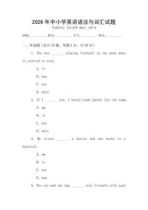 2026年中小學英語語法與詞匯試題