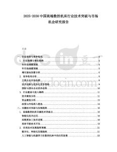 2025-2030中國(guó)高端數(shù)控機(jī)床行業(yè)技術(shù)突破與市場(chǎng)機(jī)會(huì)研究報(bào)告