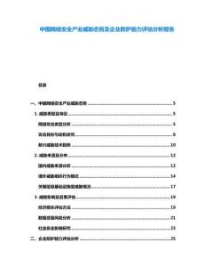 中國網絡安全產業威脅態勢及企業防護能力評估分析報告